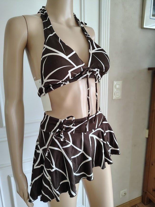Bikini met bijhorende pareo, Verzenden, Nieuw, Bruin, Bikini