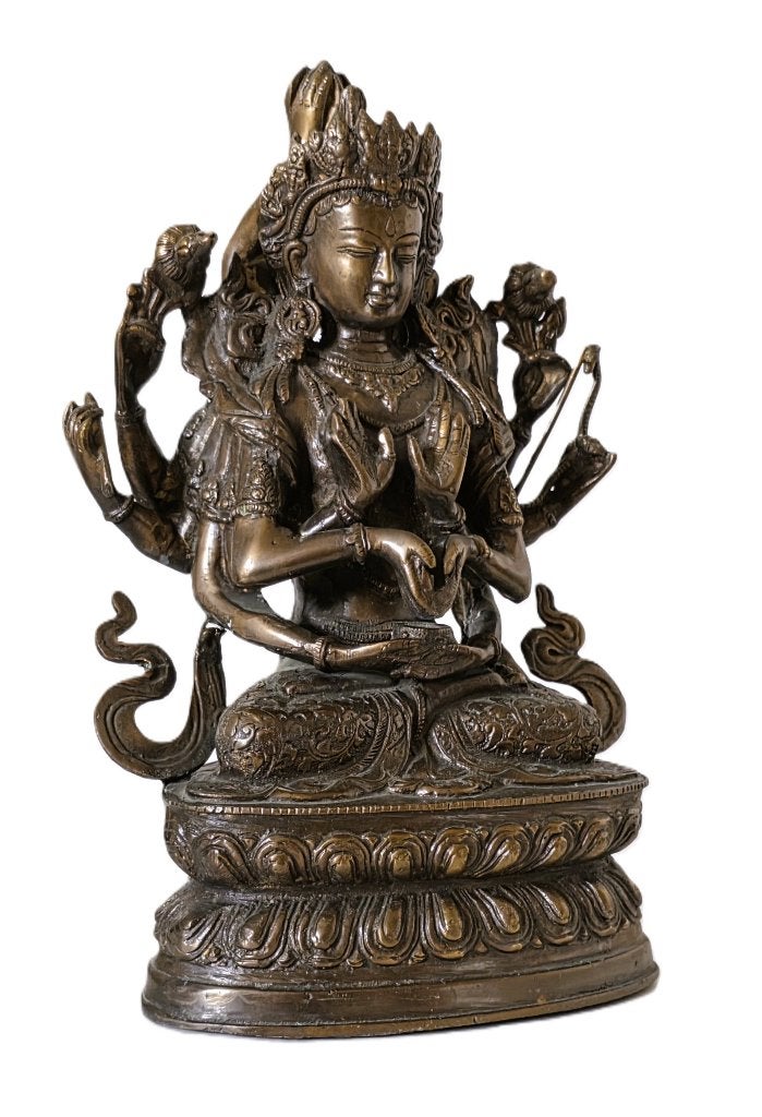 Bouddha en bronze ancien., Antiquités & Art, Enlèvement ou Envoi, Bronze