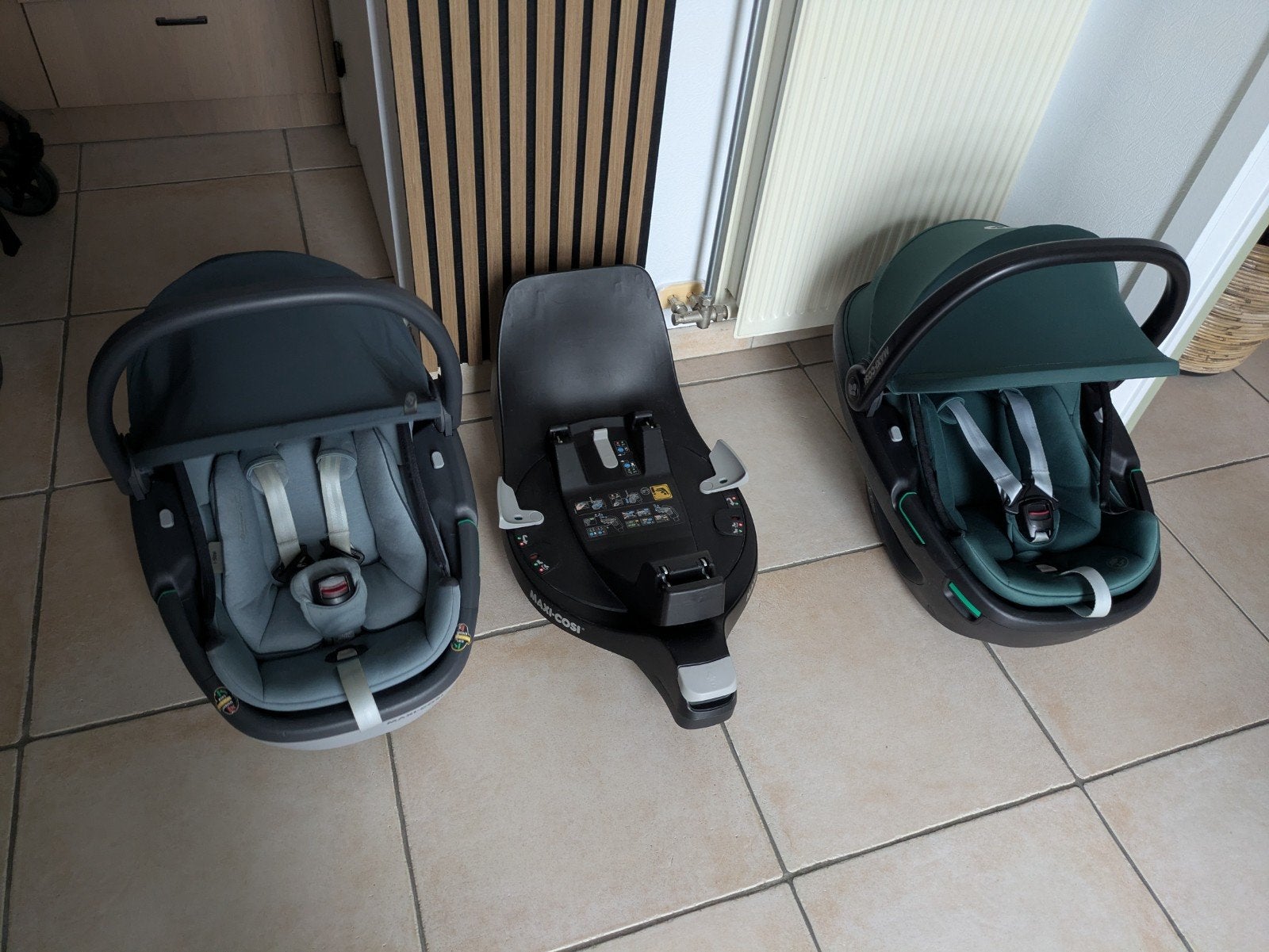 2 maxi cosi Coral 360, familyfix 360, adapters, slaapzakje, Kinderen en Baby's, Autostoeltjes, Ophalen, Gebruikt, Maxi-Cosi, Isofix