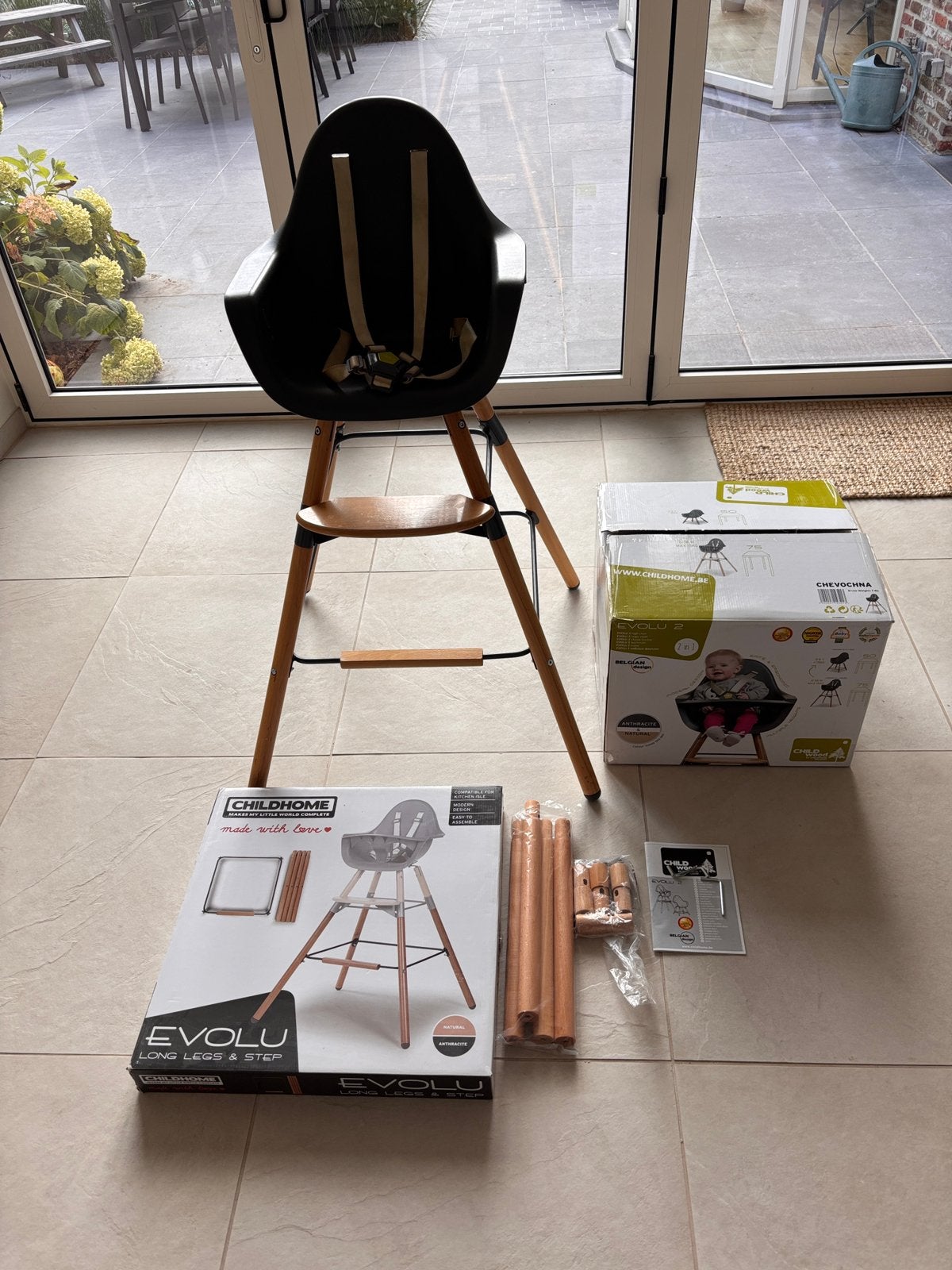 Childhome Evolu 2 kinderstoel met verhoger set, Kinderen en Baby's, Kinderstoelen, Ophalen, Gebruikt, Meegroeistoel, Aanschuifbaar