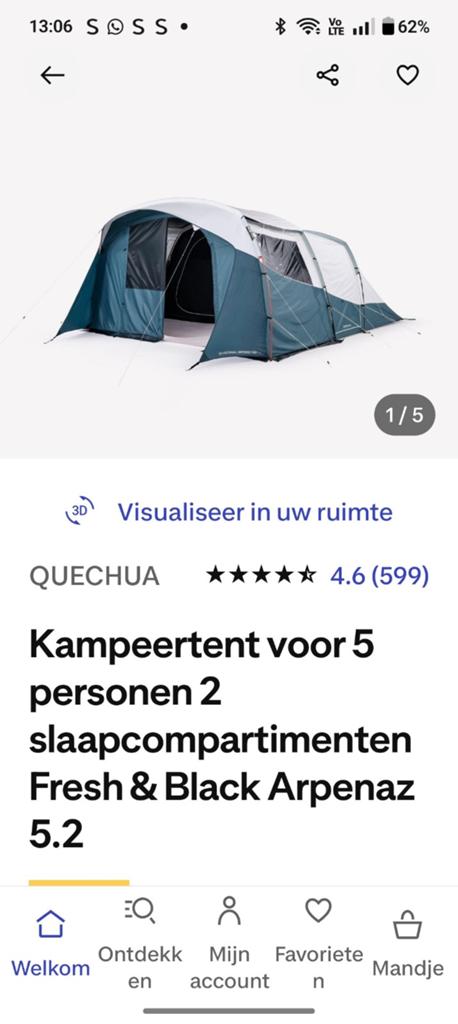 Tent 5 personen. Black editie., Ophalen