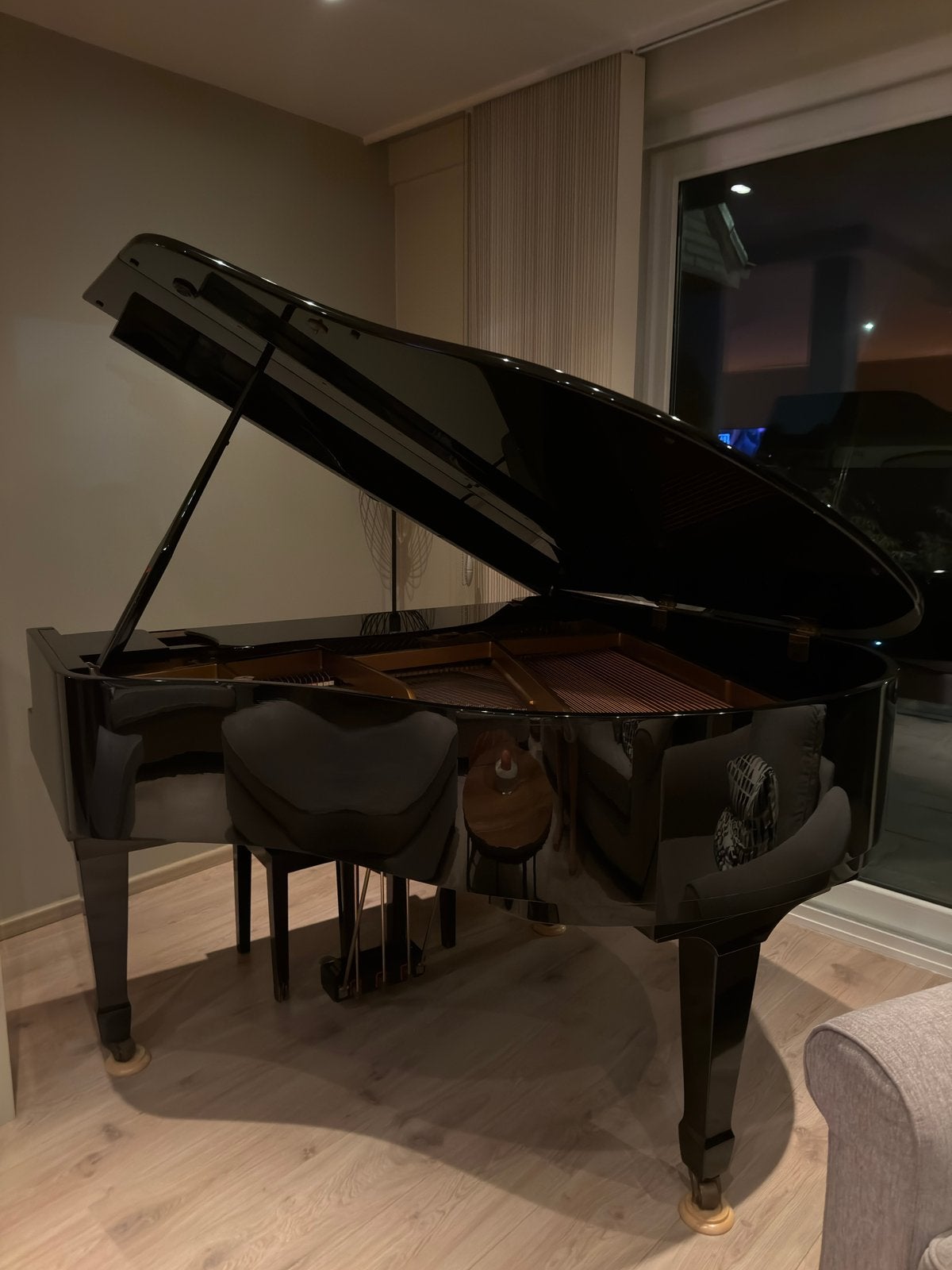 Vleugelpiano Roth & Junius G150, Muziek en Instrumenten, Ophalen, Gebruikt, Zwart, Hoogglans