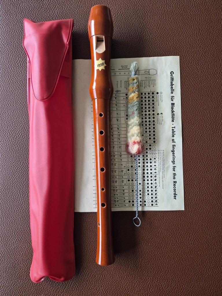 Vintage Blokfluit Venus, Ophalen, Nieuw, Sopraan of Sopranino, Met koffer, hoes of etui