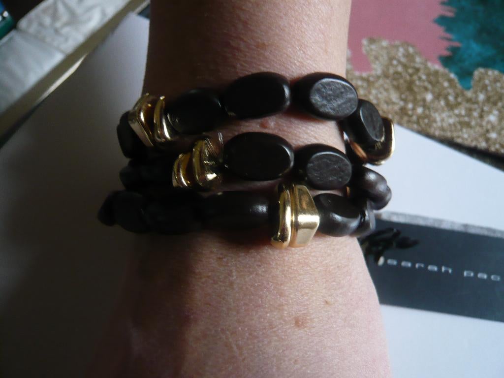 3 bracelets Sarah Pacini neufs avec étiquette, Bijoux, Sacs & Beauté, Enlèvement ou Envoi, Neuf, Noir, Élastique