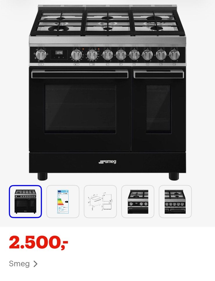 Smeg koken met gas, Ophalen of Verzenden, Zo goed als nieuw, Gas