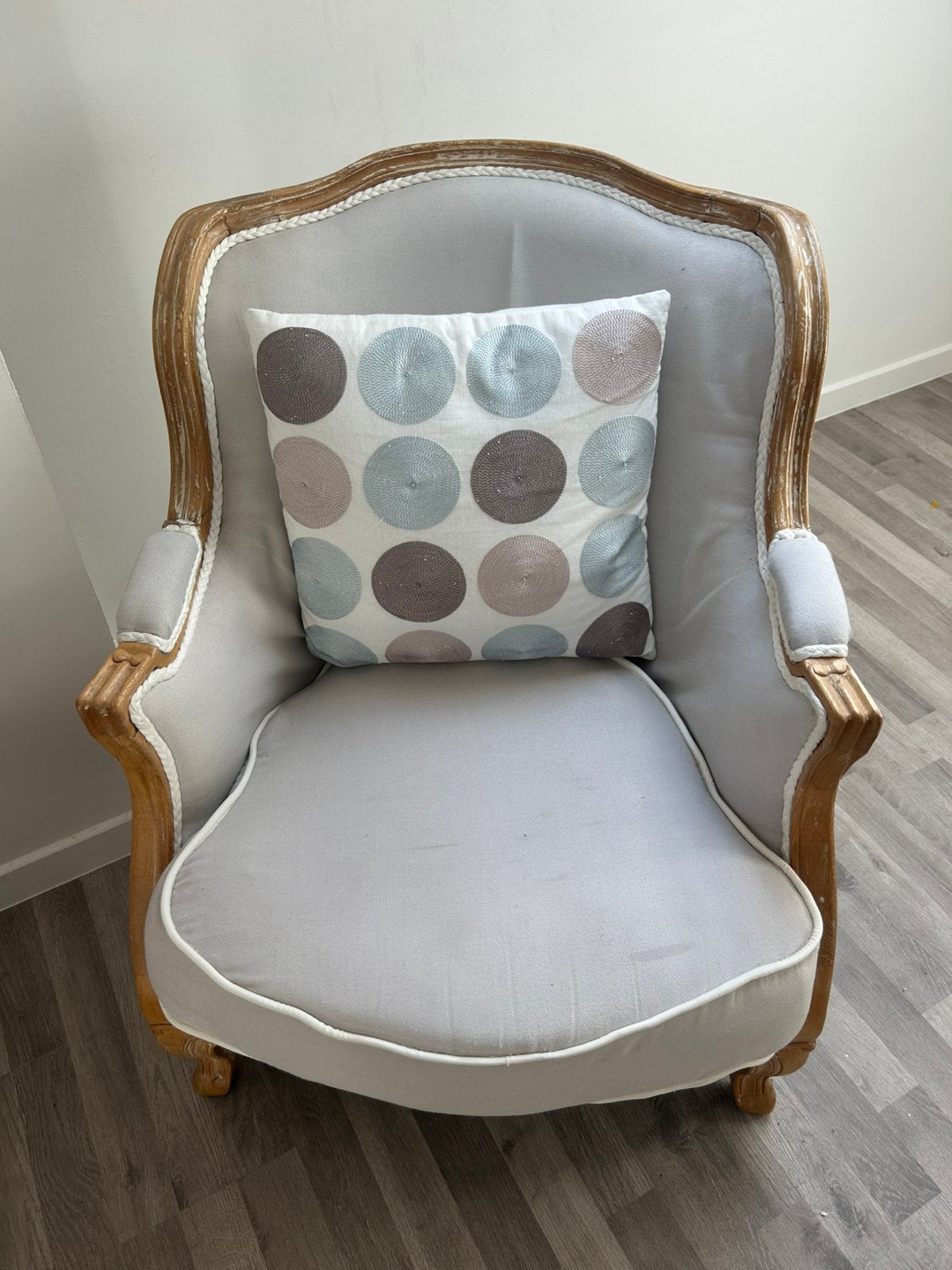 Set van 2 antieke fauteuils, Huis en Inrichting, Fauteuils, Ophalen, Zo goed als nieuw, Stof