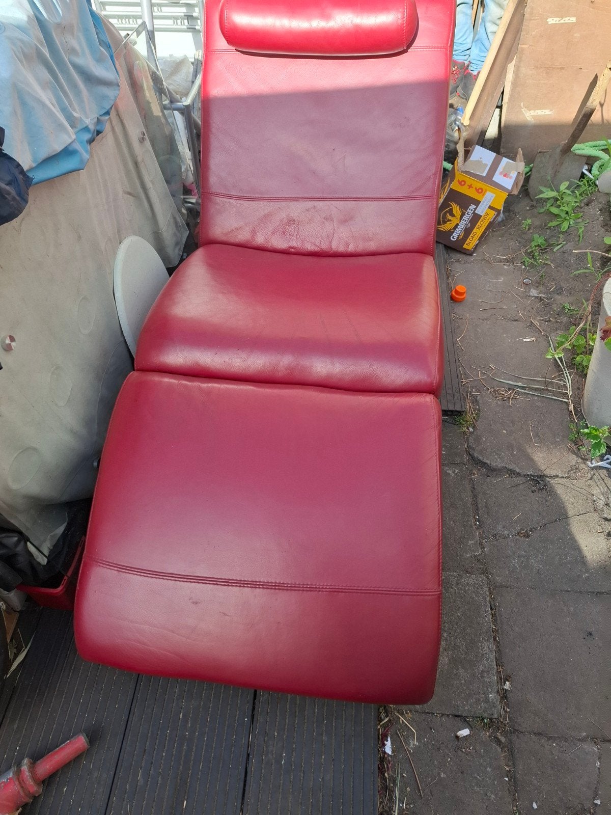 Design lederen ligzetel zeer goed voor de rug in goede staat, Ophalen