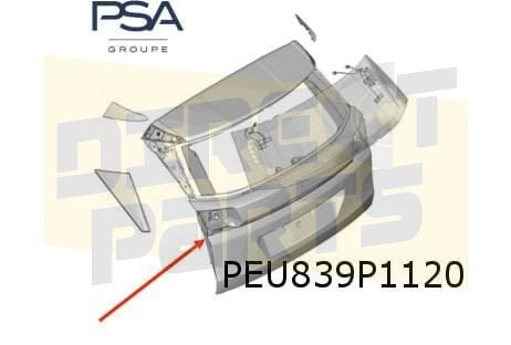 Peugeot 3008 achterklep (bij electrisch openen) (te spuiten), Autos : Pièces & Accessoires, Neuf, Arrière, -, Haillon arrière