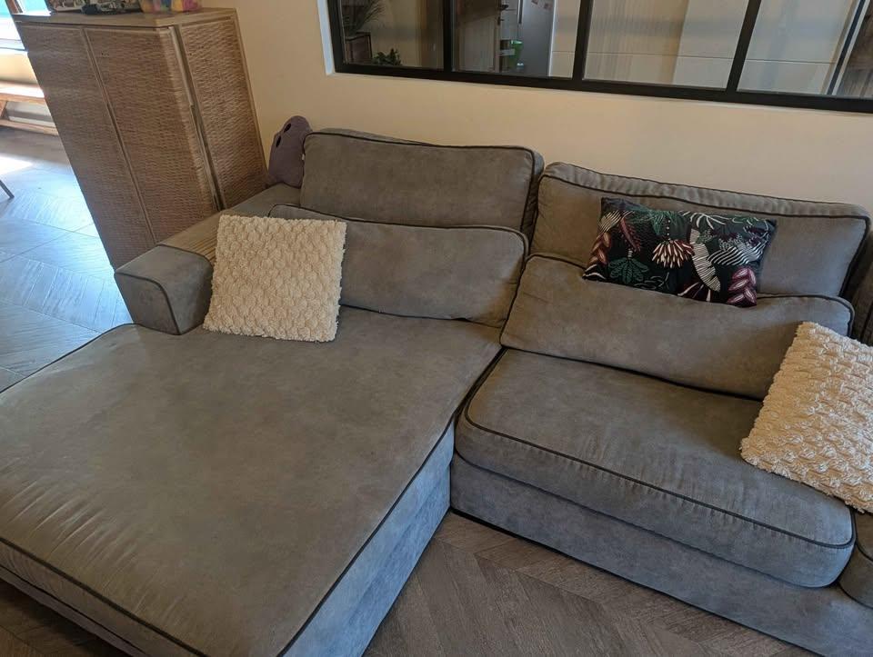 Canapé d'angle avec méridienne, Huis en Inrichting, Zetels | Zetels, Ophalen, Gebruikt, 100 tot 125 cm, Hoekbank