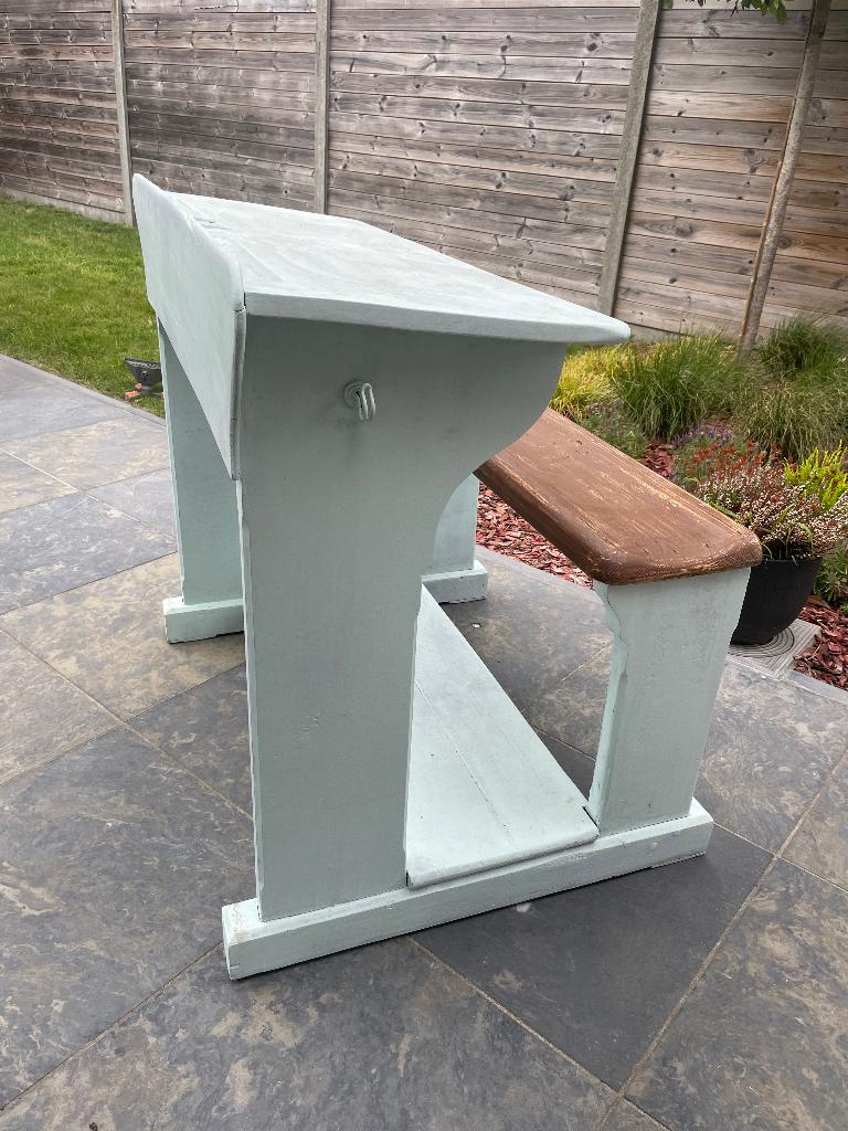 Oud schoolbankje, Huis en Inrichting, Bureaus, Gebruikt, Ophalen