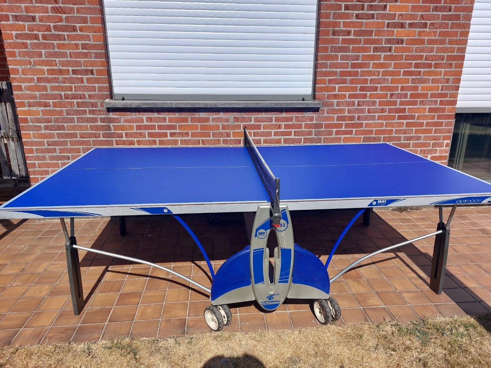 tafeltennis ping pongtafel Conilleau outdoor 340, Sport en Fitness, Tafeltennis, Ophalen, Gebruikt, Tafel Outdoor, Inklapbaar