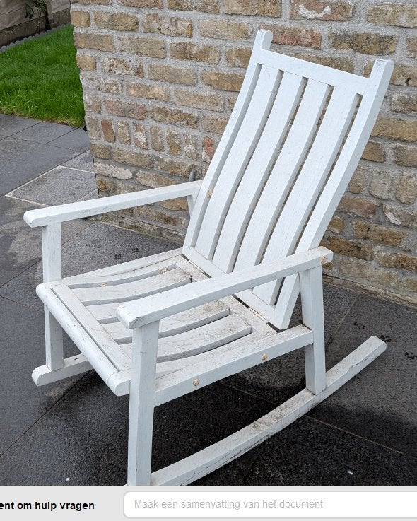 Houten schommelstoel, Enlèvement, Utilisé, Blanc, Bois