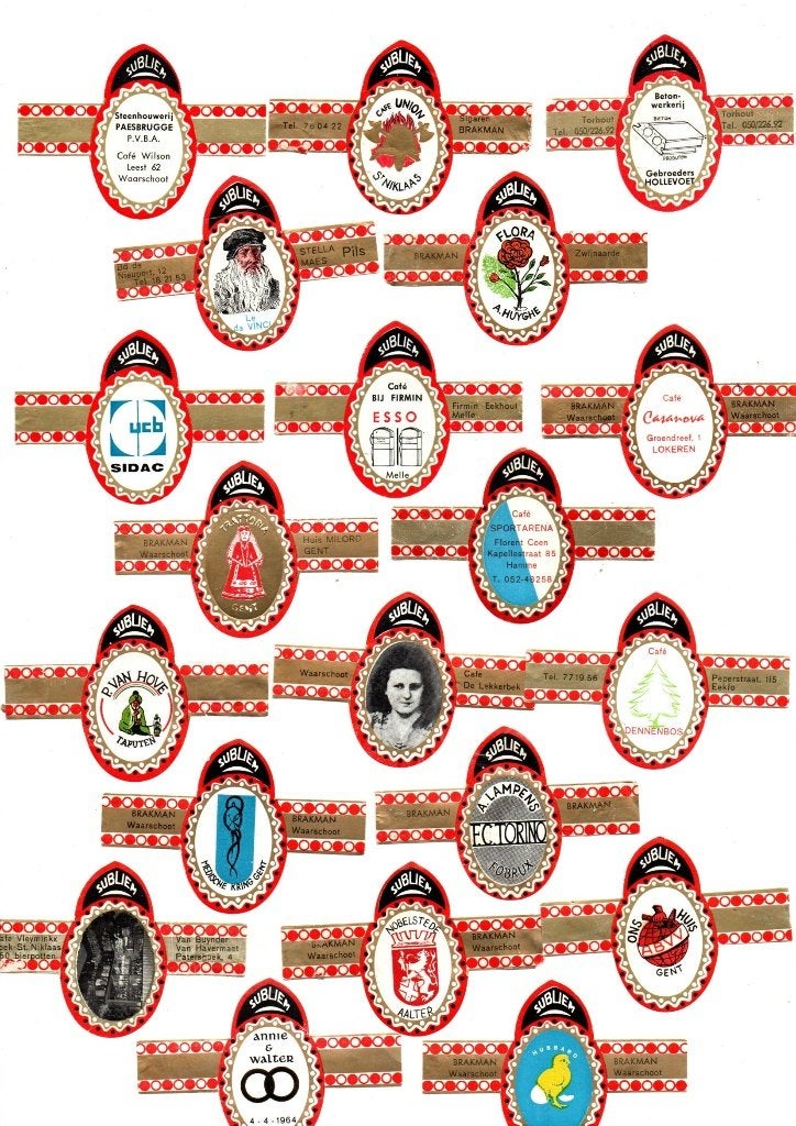 SIGARENBANDEN RECLAME BRAKMAN/SUBLIEM, Verzamelen, Ophalen of Verzenden, Zo goed als nieuw, Sigarenbandjes