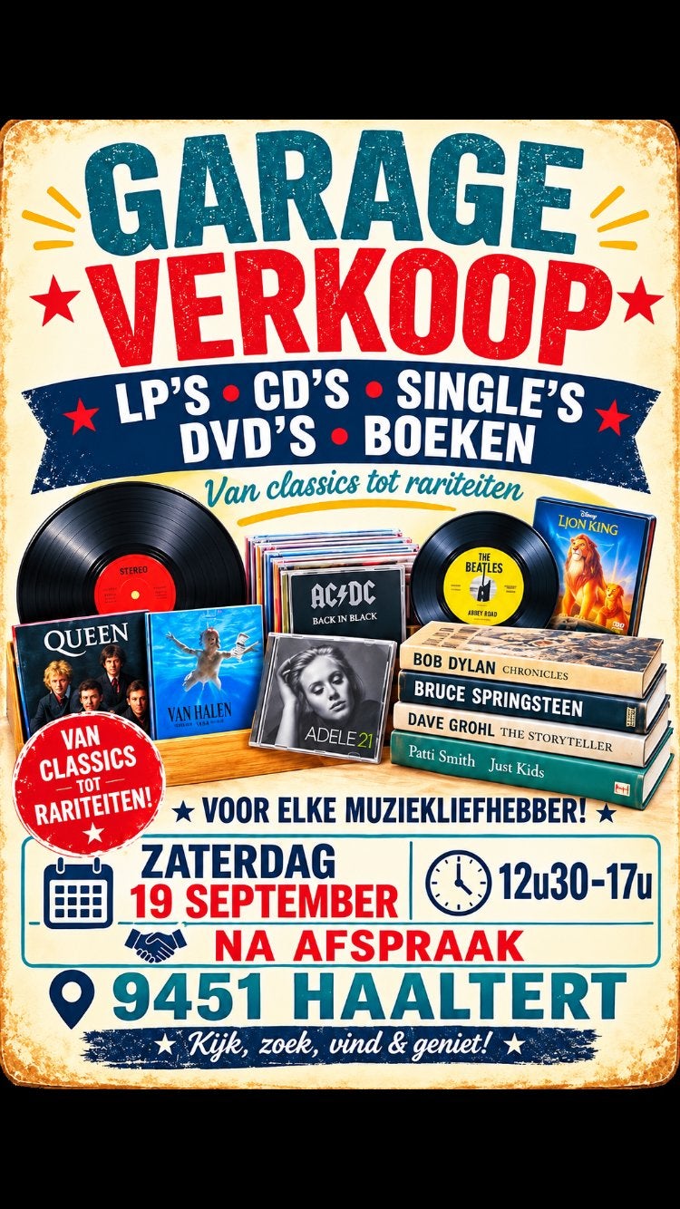 GARAGEVERKOOP 19 SEPTEMBER, Enlèvement ou Envoi, Comme neuf