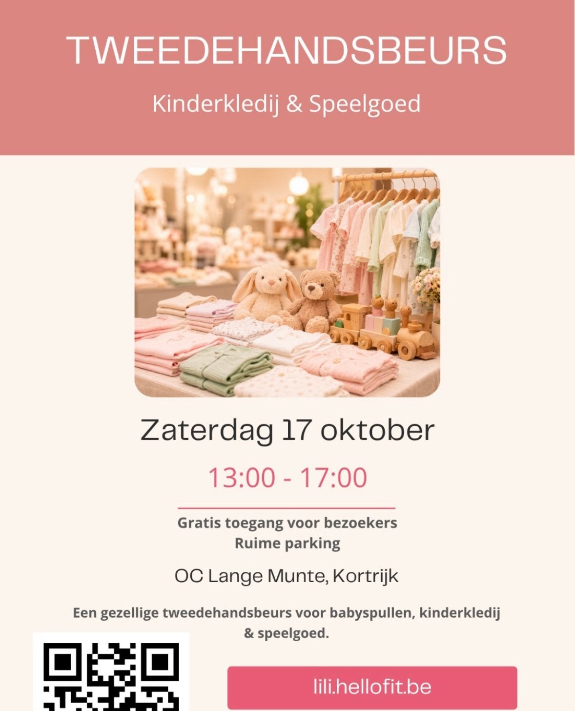 Tweedehandsbeurs kindergerief 17 okt Kortrijk, Ophalen, Gebruikt
