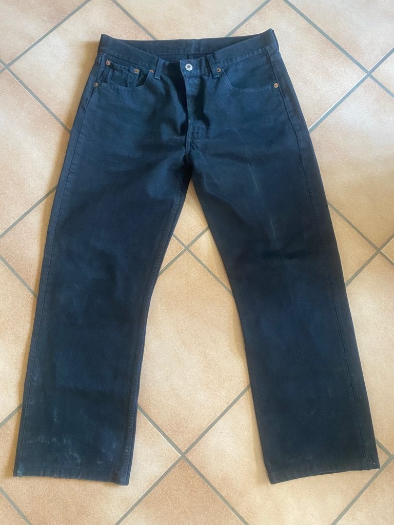 Levi's 501 zwarte jeans overdyed W34 L34 Vintage ZG staat, Kleding | Heren, Verzenden, Zwart, W33 - W34 (confectie 48/50), Gedragen