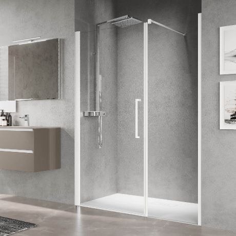 Douchewand Novellini young plus, Ophalen, Nieuw, Glas, Douche
