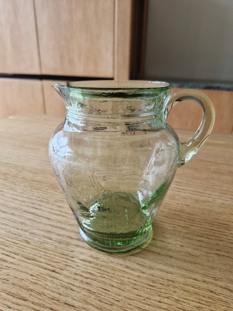 Cruche à eau ancienne en verre vert, Antiquités & Art, Enlèvement