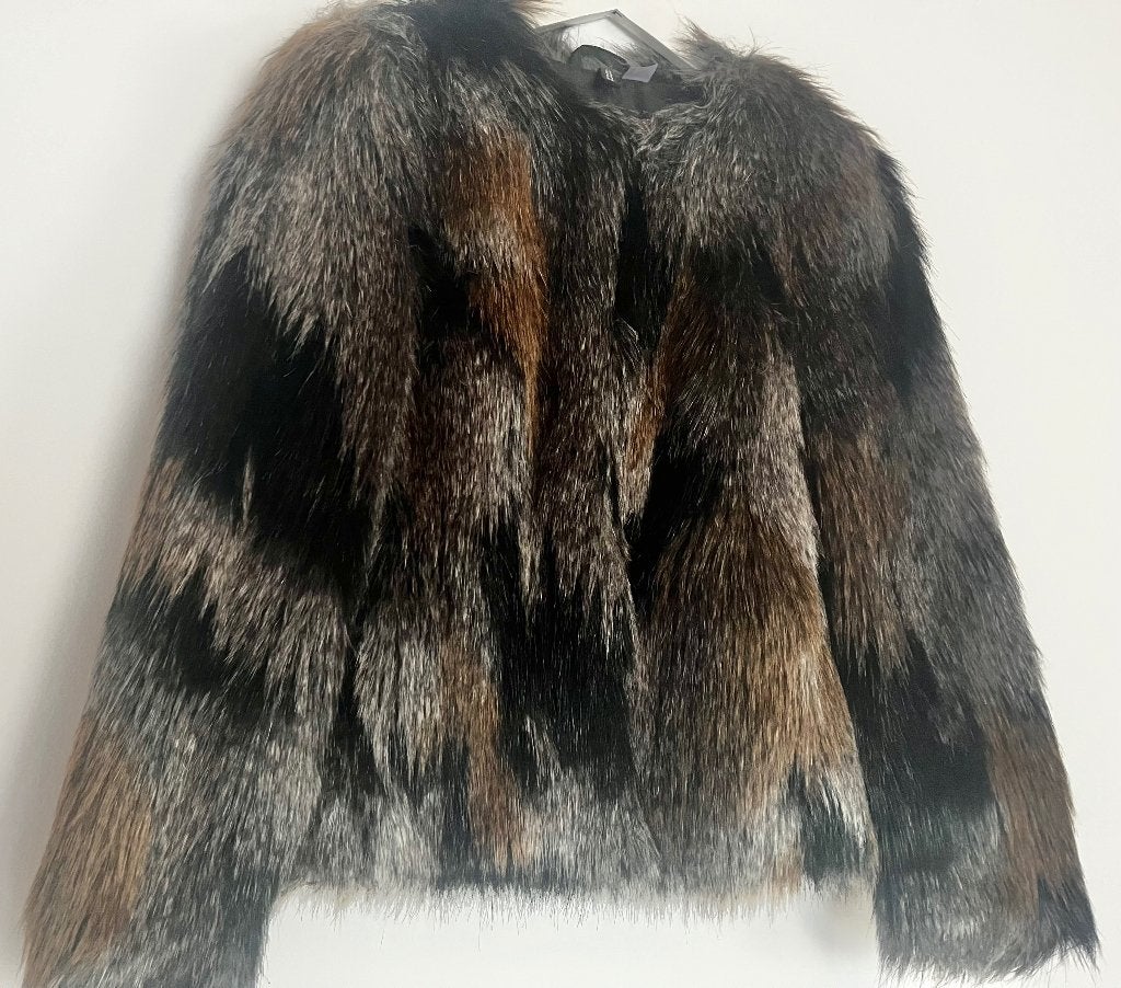 Veste d’hiver fausse fourrure pour femme taille 36, H&M, Taille 36 (S), Comme neuf, Enlèvement