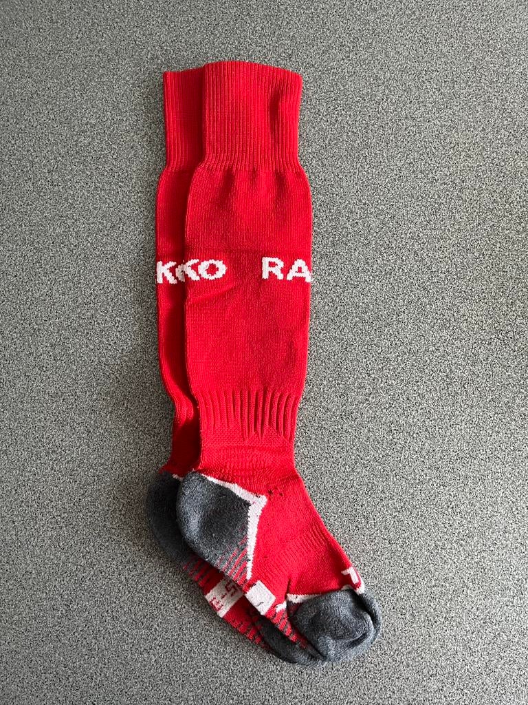 Rode voetbalsokken RAFC Jako - maat 35/38, Ophalen of Verzenden, Zo goed als nieuw