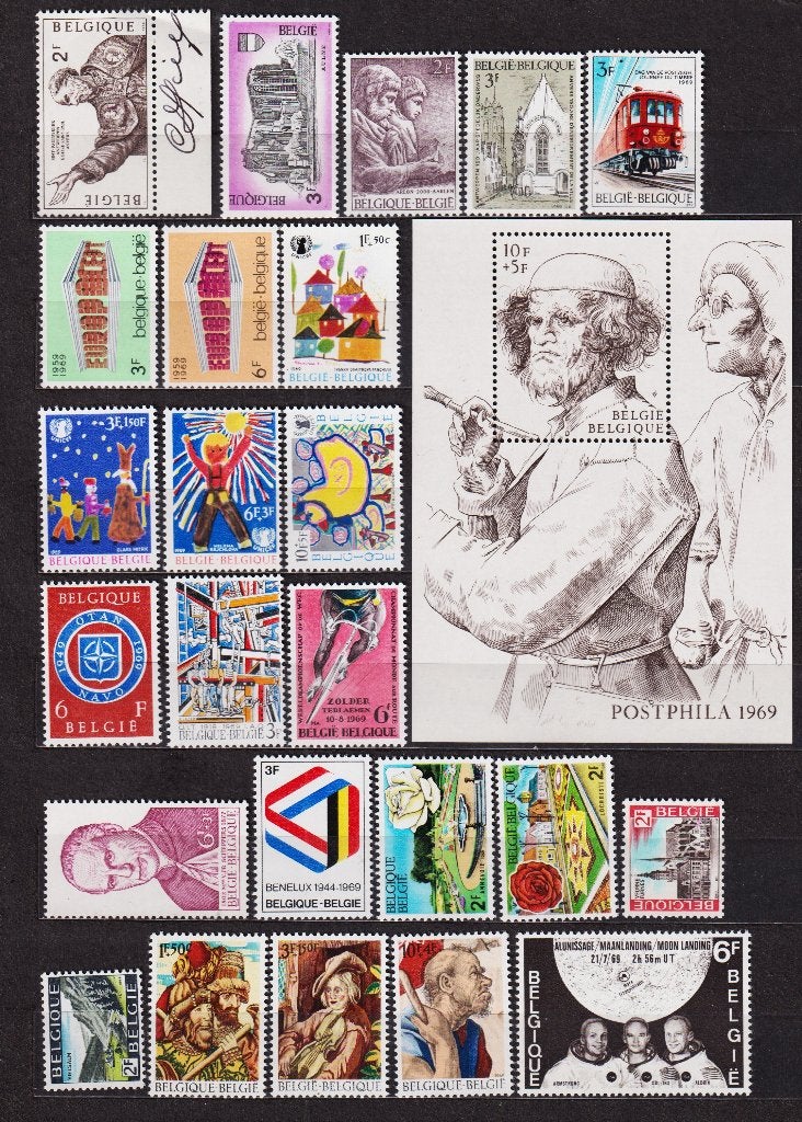 Belgique 1969 Année complète avec carnet **, Envoi, Non oblitéré, Neuf