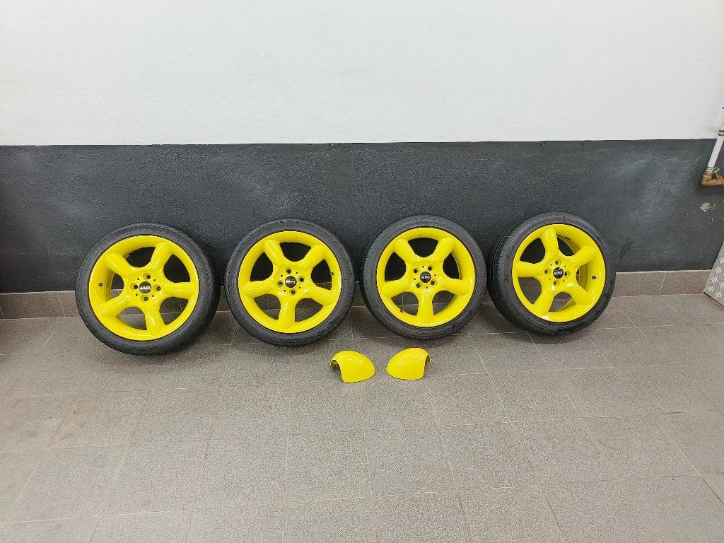 Originele 17" Mini-velgen met banden + spiegelkapjes, Véhicule de tourisme, Pneus été, 205 mm, Enlèvement