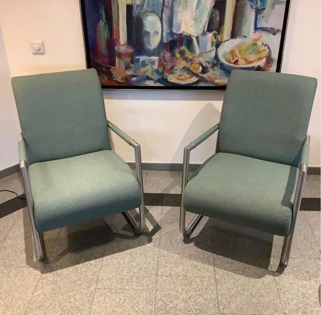 Twee fauteuils van Henders en Hazel type Angelica, Enlèvement, 50 à 75 cm, Modern, Métal