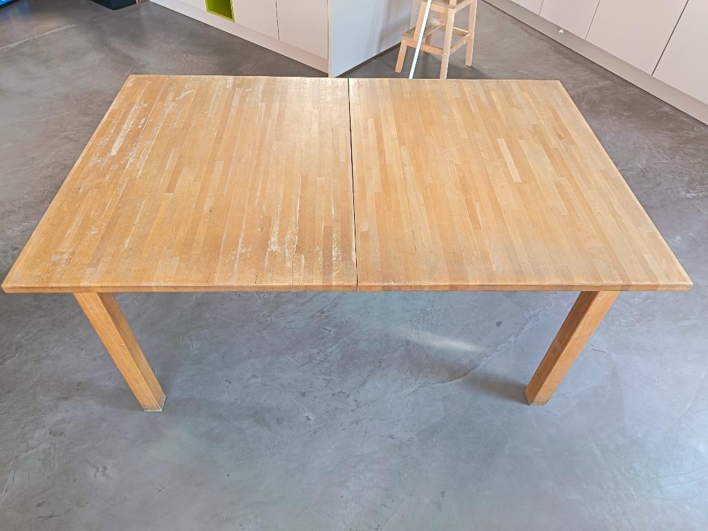 Degelijke Eettafel beuk uitklapbaar, Huis en Inrichting, Tafels | Eettafels, Ophalen, Gebruikt, 200 cm of meer, 50 tot 100 cm