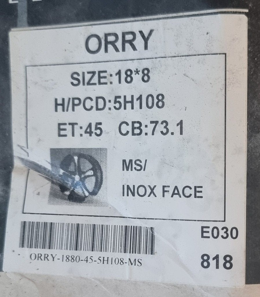 Jante en alliage de modèle "ORRY", Autos : Pièces & Accessoires, Pneus & Jantes, Enlèvement, 18 pouces