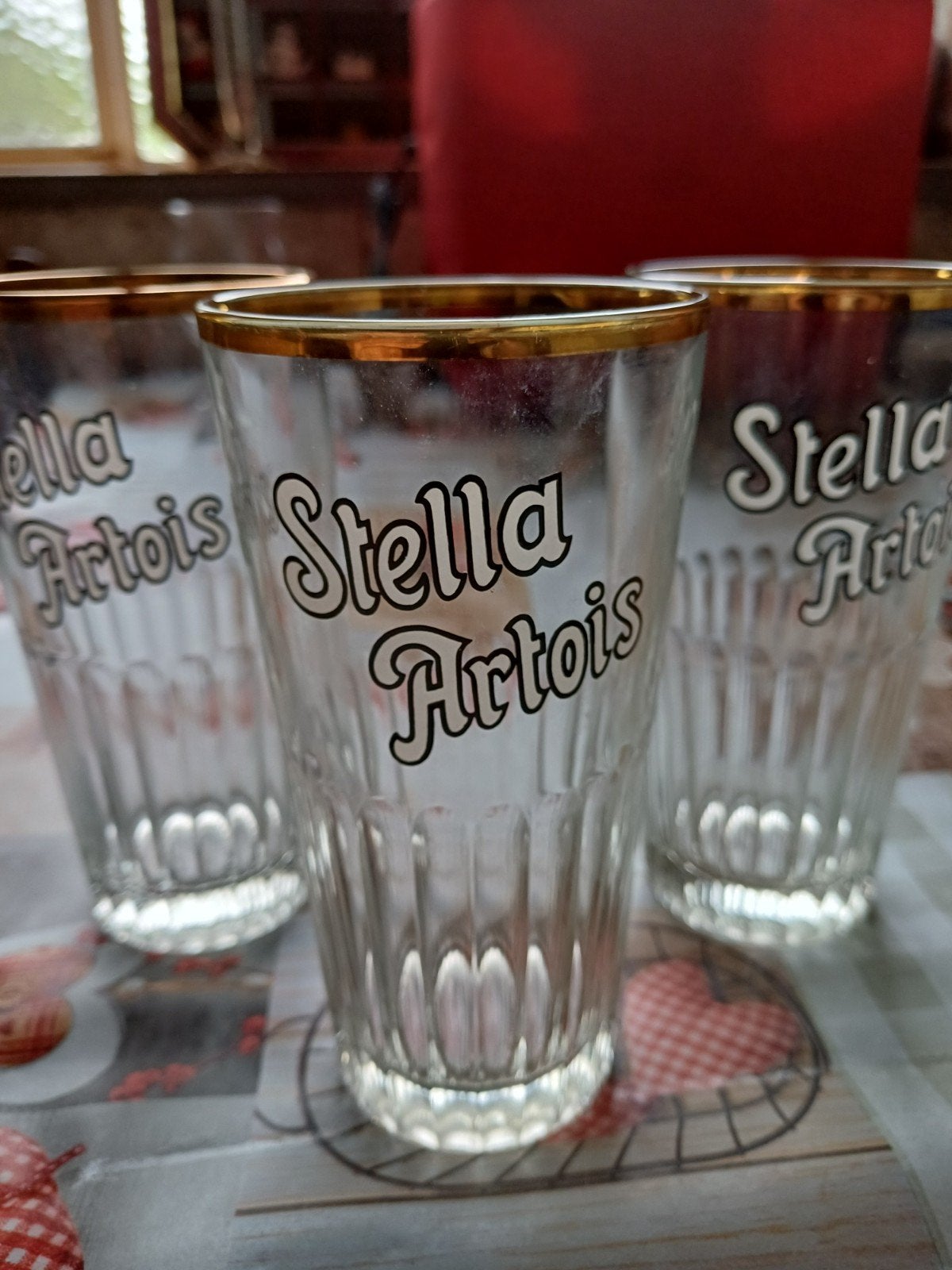 Stella artois ribbels 33 cl zeer goede staat met gouden rand, Enlèvement, Stella Artois