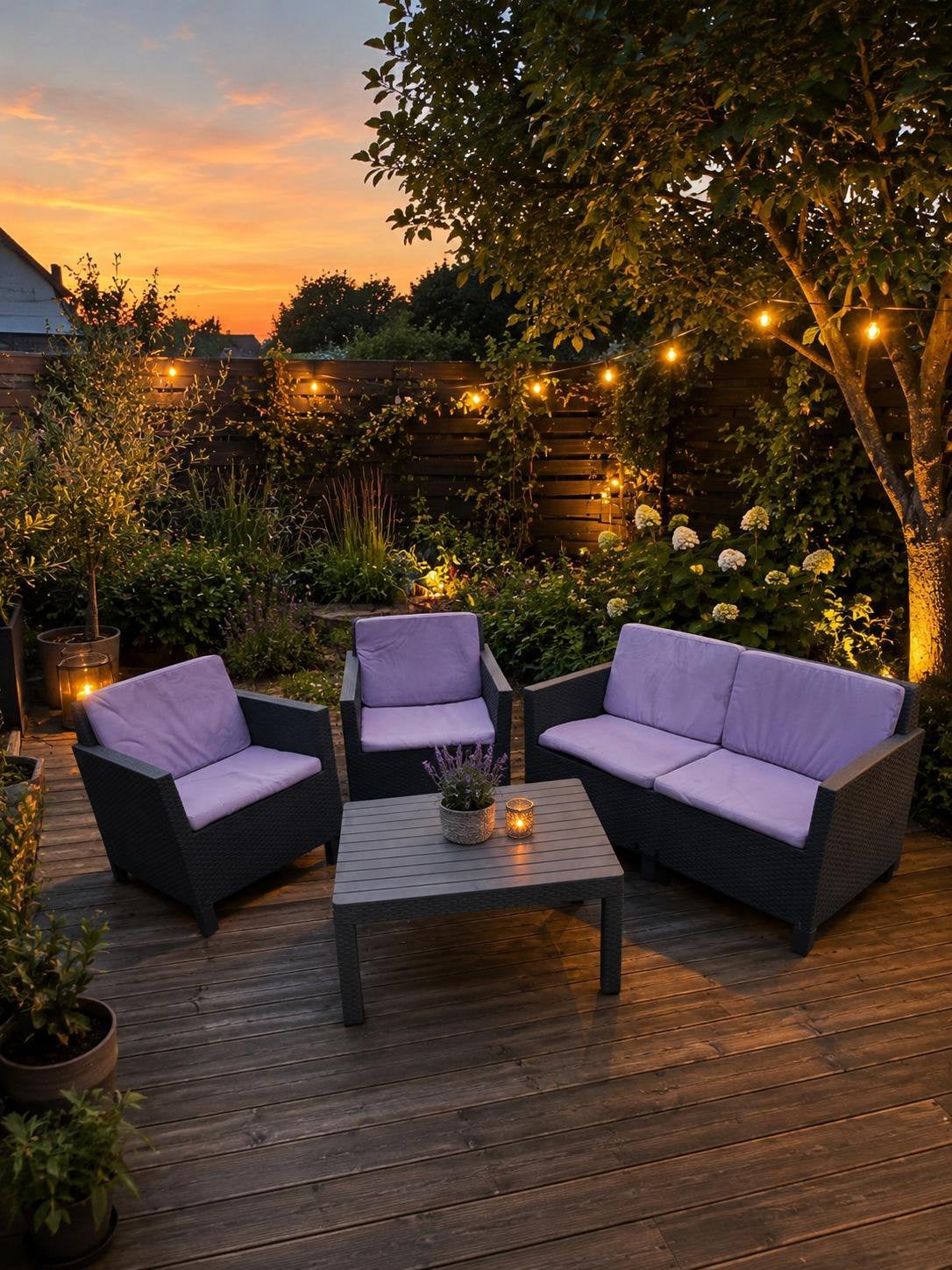 Bel ensemble de jardin avec coussins en très bon état, Enlèvement, Comme neuf, Sets de jardin