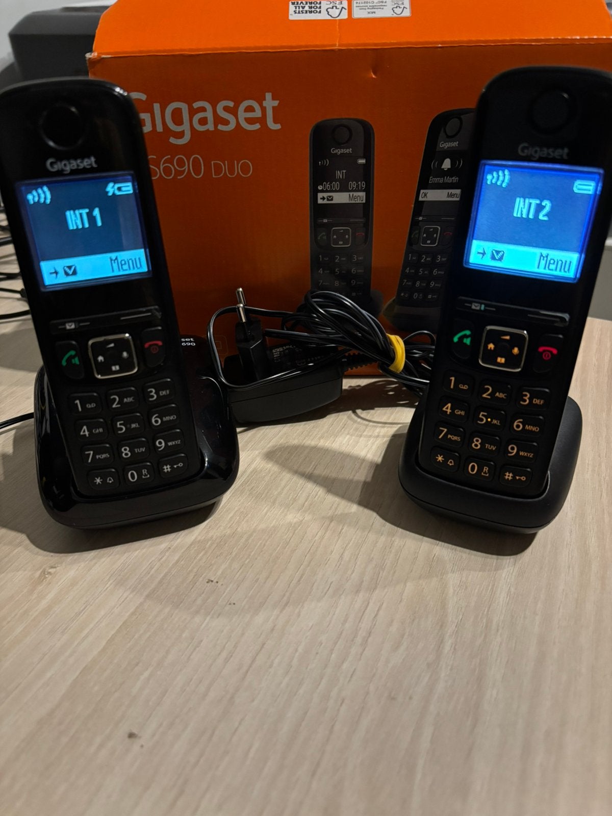 Pack de 2 téléphones sans fil fixes Gigaset AS690 Duo, Télécoms, Enlèvement ou Envoi, Utilisé, 2 combinés