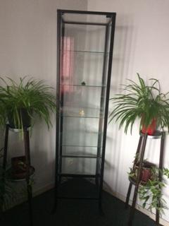 Vitrine moderne en verre — avec cadre en métal, Maison & Meubles, 25 à 50 cm, Comme neuf, Verre, Modern