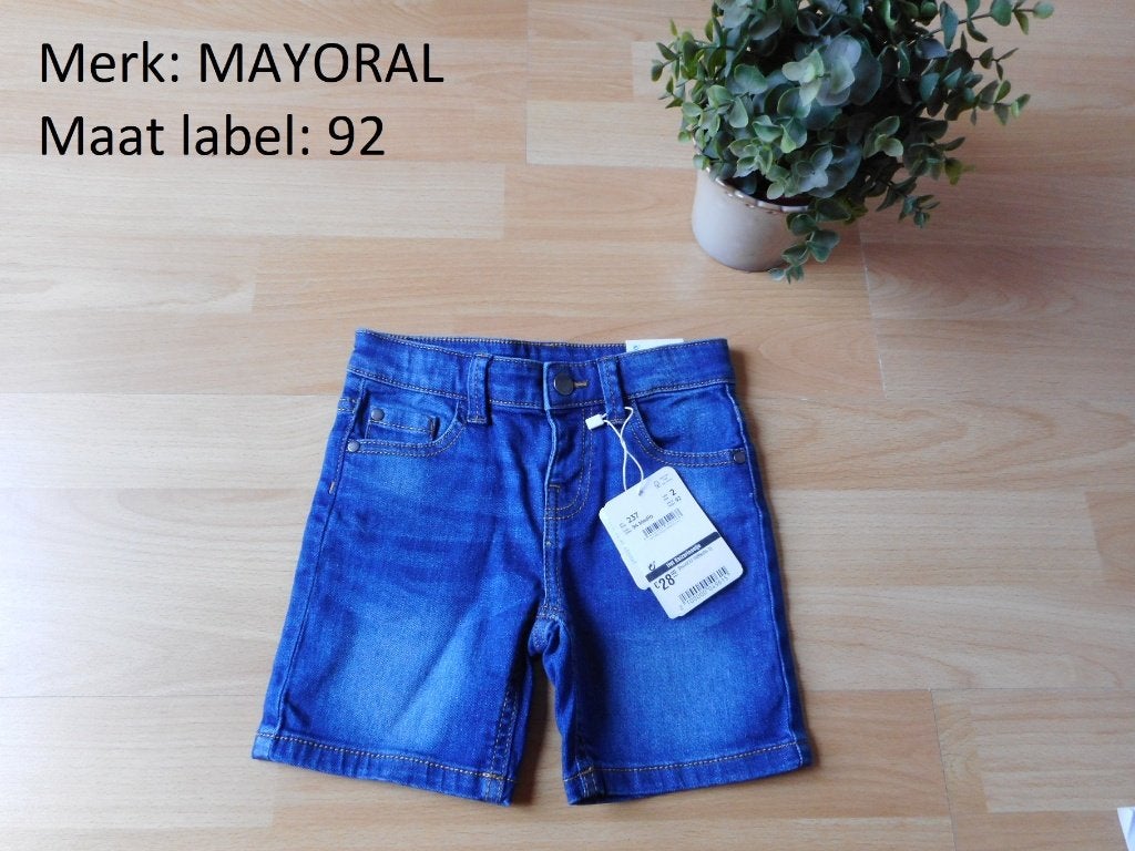 MAYORAL jeansshort - maat 92 (nieuw met label), Enlèvement ou Envoi, Neuf, Garçon