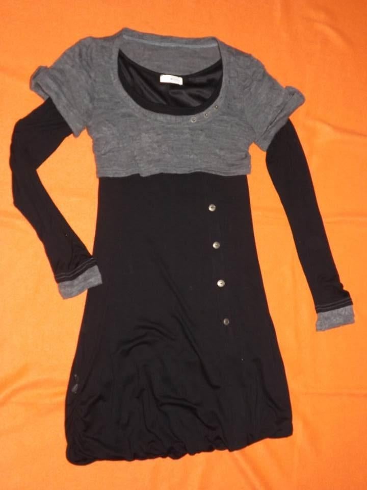 Robe CACHE CACHE noire et grise taille 36, Ophalen of Verzenden, Zo goed als nieuw, Maat 36 (S), Zwart