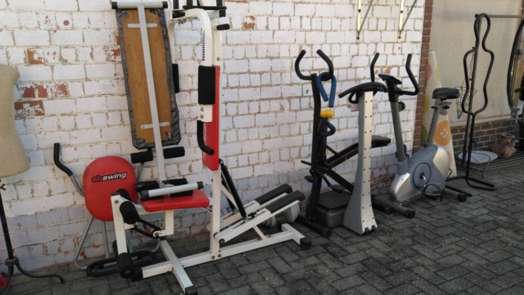 Fitnesstoestellen, gewichten, rekkers..., Sport en Fitness, Ophalen, Gebruikt, Benen