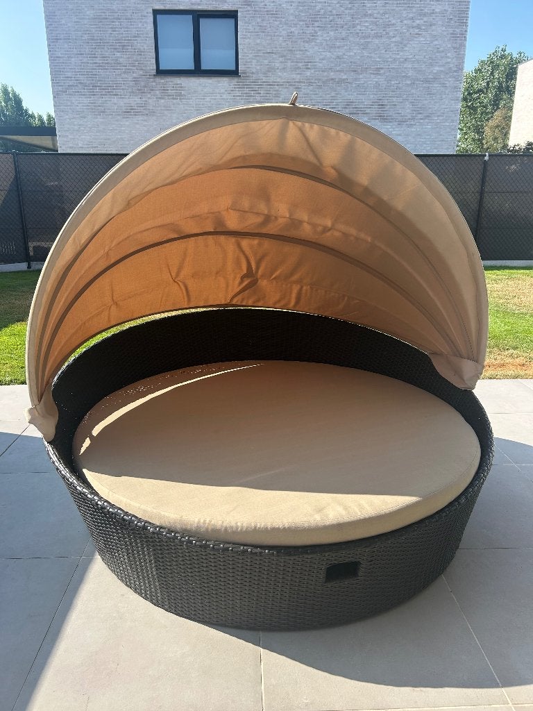 Wicker ronde ligzetel, Tuin en Terras, Zo goed als nieuw, Loungeset, Wicker, Ophalen