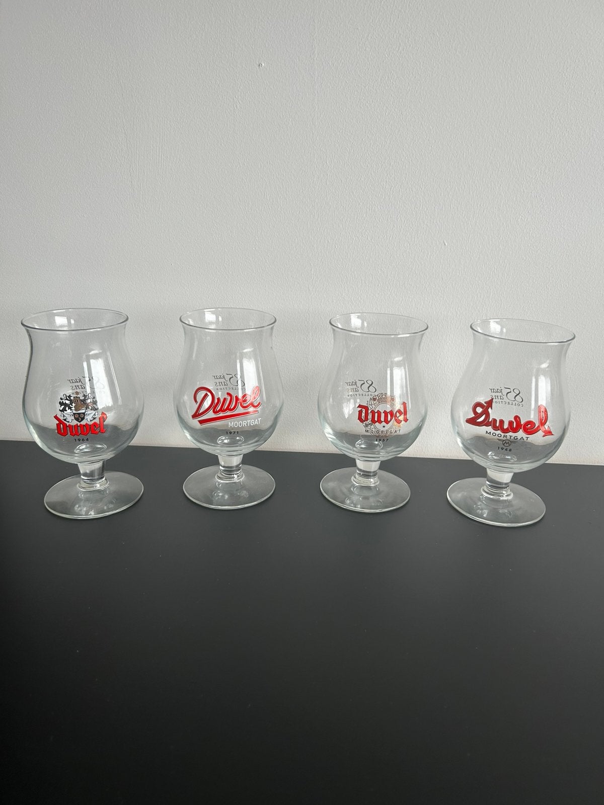 Duvel 85jaar duvel moortgat glazen set, Verzamelen, Ophalen, Zo goed als nieuw, Glas of Glazen, Duvel