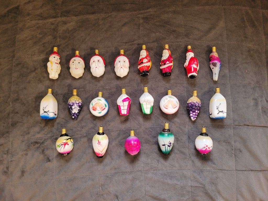 oude vintage glazen kerstlamp, Diversen, Kerst, Ophalen of Verzenden, Gebruikt