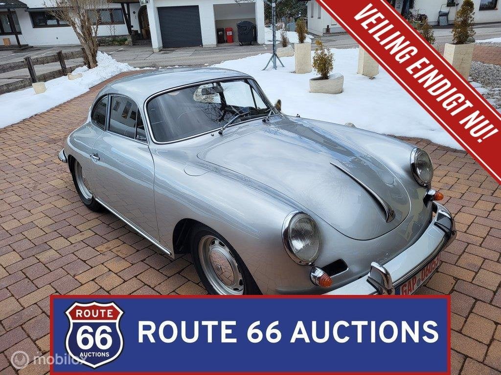 Porsche 356 B Carrera 2 GS 2000 | 1963 | Route 66 Auctions, Auto's, Zwart, Bedrijf, Overige carrosserie, Porsche