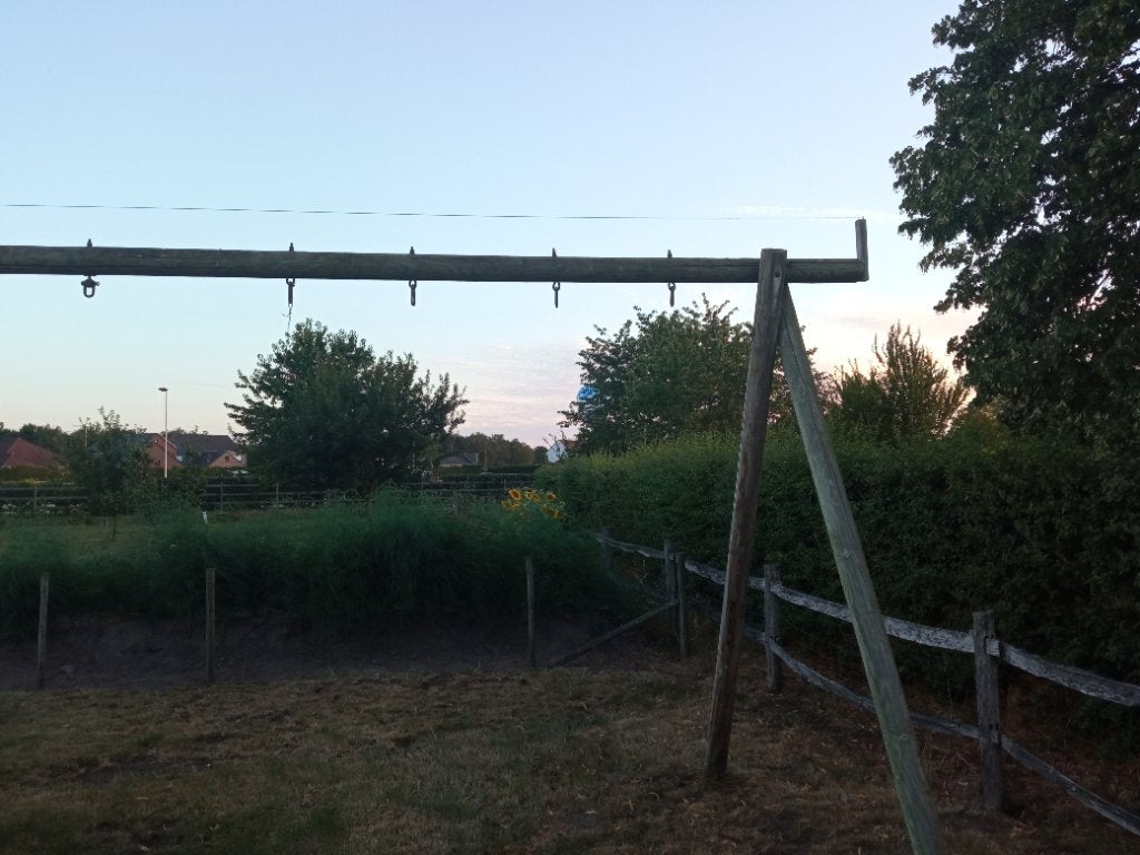 Houten palen, schommel, Ophalen, Gebruikt, Schommel