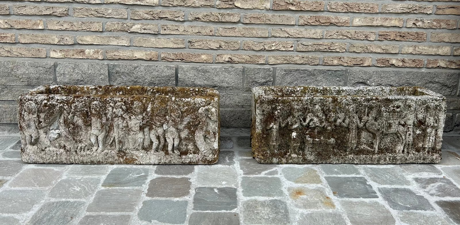 2 oude bloembakken, Tuin en Terras, Ophalen, Gebruikt