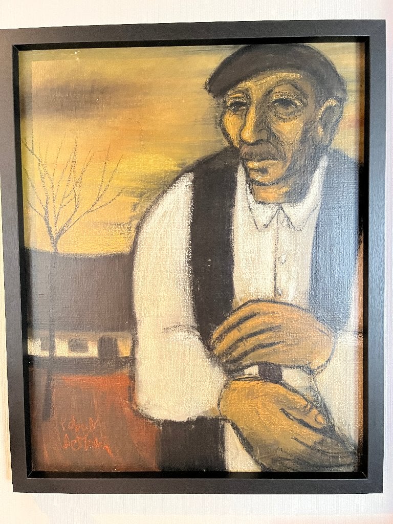 Expressionistisch portret - Robert De Man, Antiek en Kunst, Ophalen, Doek, Portret of Personen, Expressionistisch
