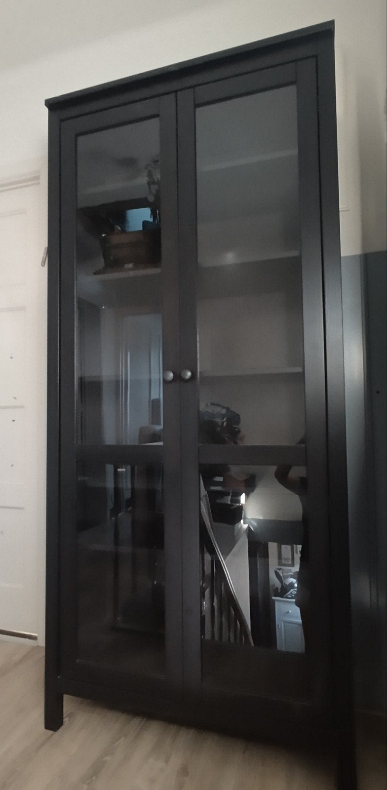 Bibliothèque noire Ikea avec portes vitrées 197x89x34cm, Enlèvement