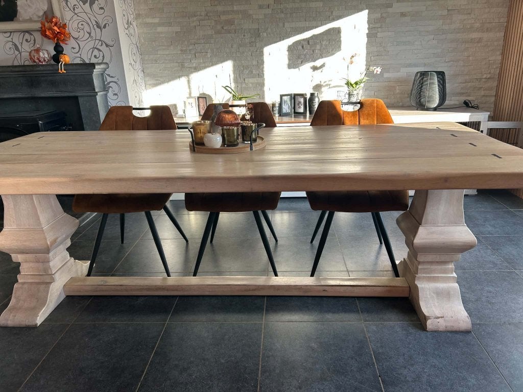 Kloostertafel, Ophalen, Gebruikt, Eikenhout, 200 cm of meer