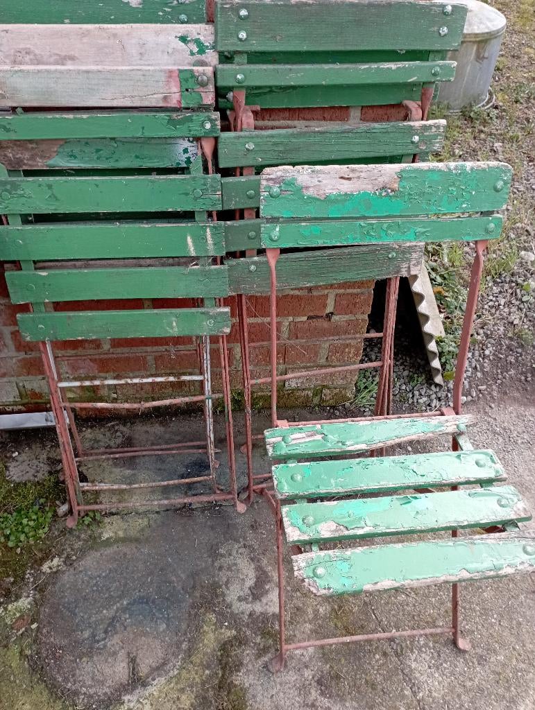 Ancienne chaise de bistrot (6), Enlèvement, Utilisé, Bois, Pliant
