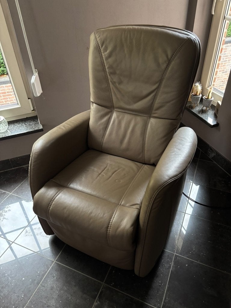 Elektrische lederen relaxzetel Cumulus – perfect werkend, Ophalen, Gebruikt, Eenpersoons, 100 tot 125 cm