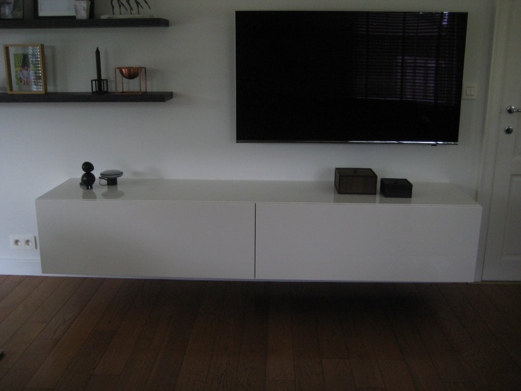mooie hangende buffet / TV kast wit gelakt, Ophalen, Gebruikt, 200 cm of meer, Minder dan 100 cm