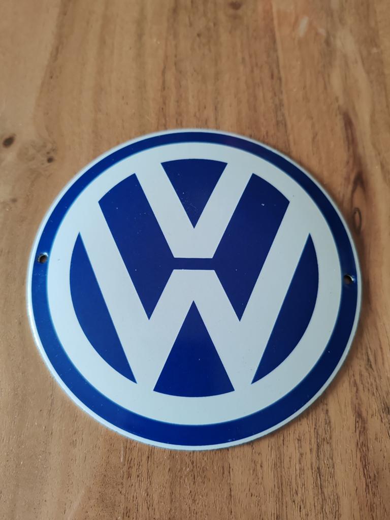 Volkswagen emaille plaat, Verzamelen, Ophalen of Verzenden, Zo goed als nieuw, Reclamebord
