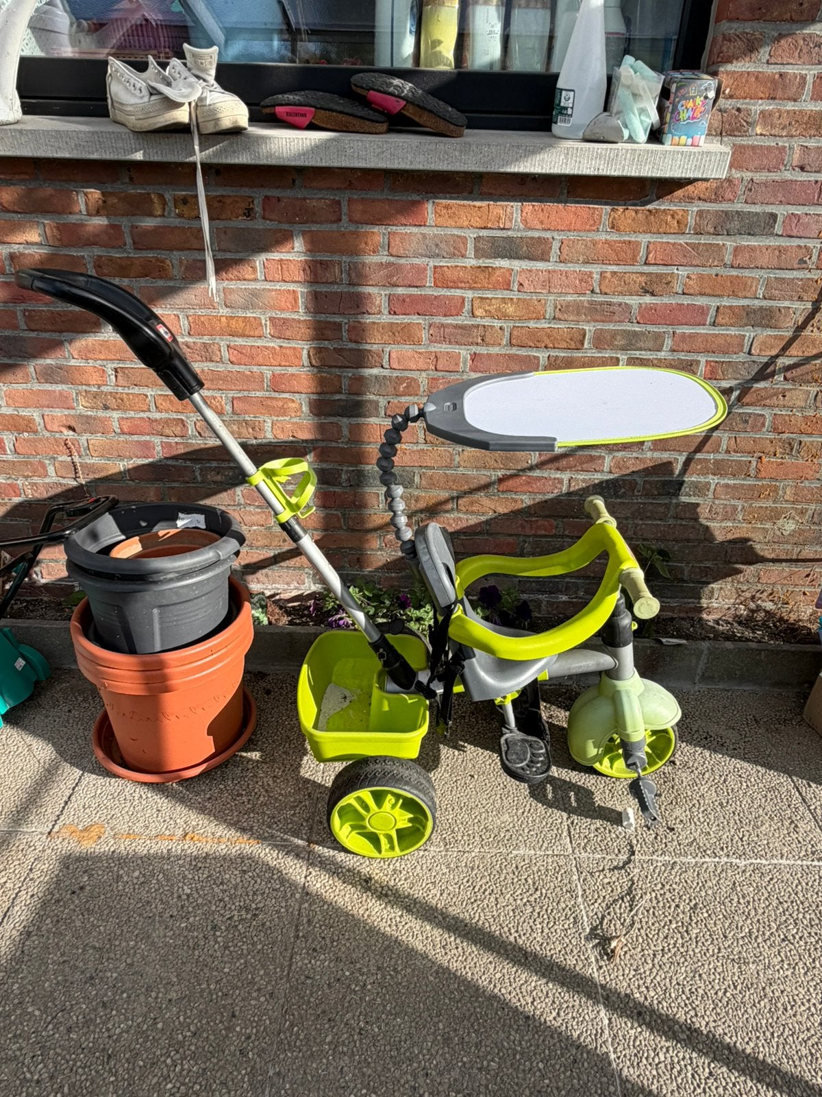 Driewieler om te duwen, Ophalen, Gebruikt